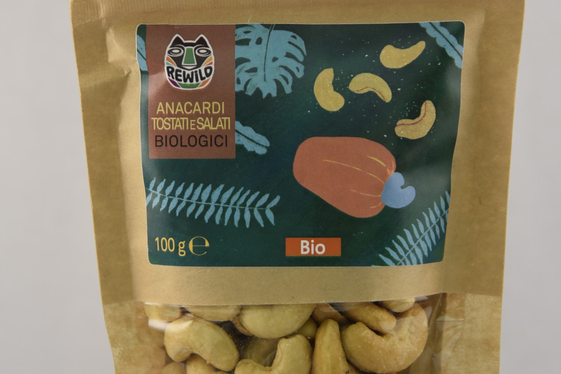 anacardi tostati e salati bio 100gr rewild