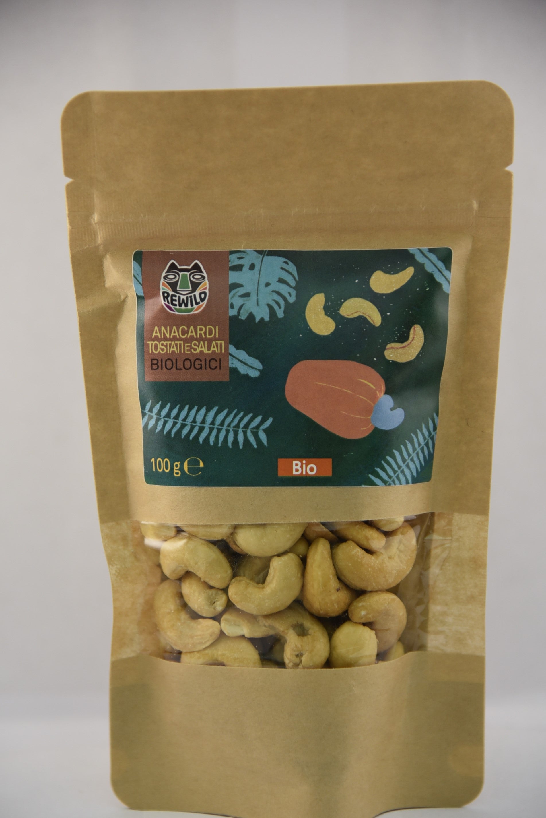 anacardi tostati e salati bio 100gr rewild