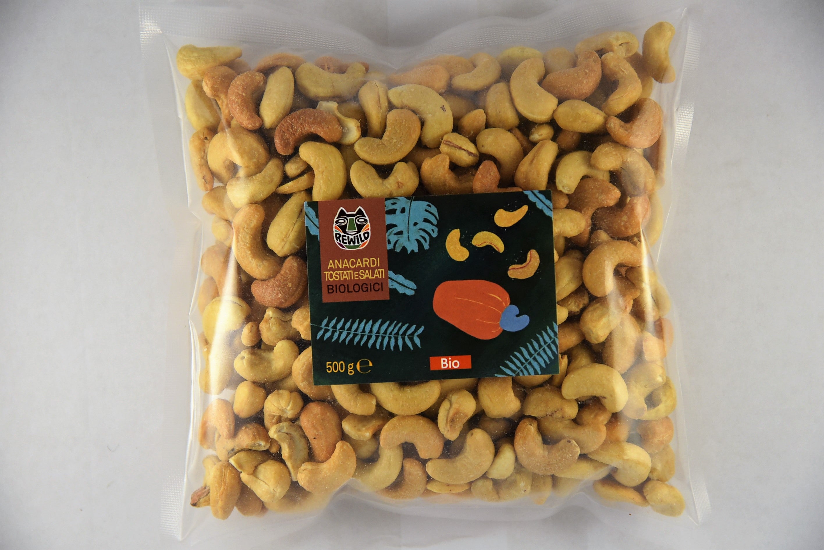 anacardi tostati e salati bio 500gr rewild