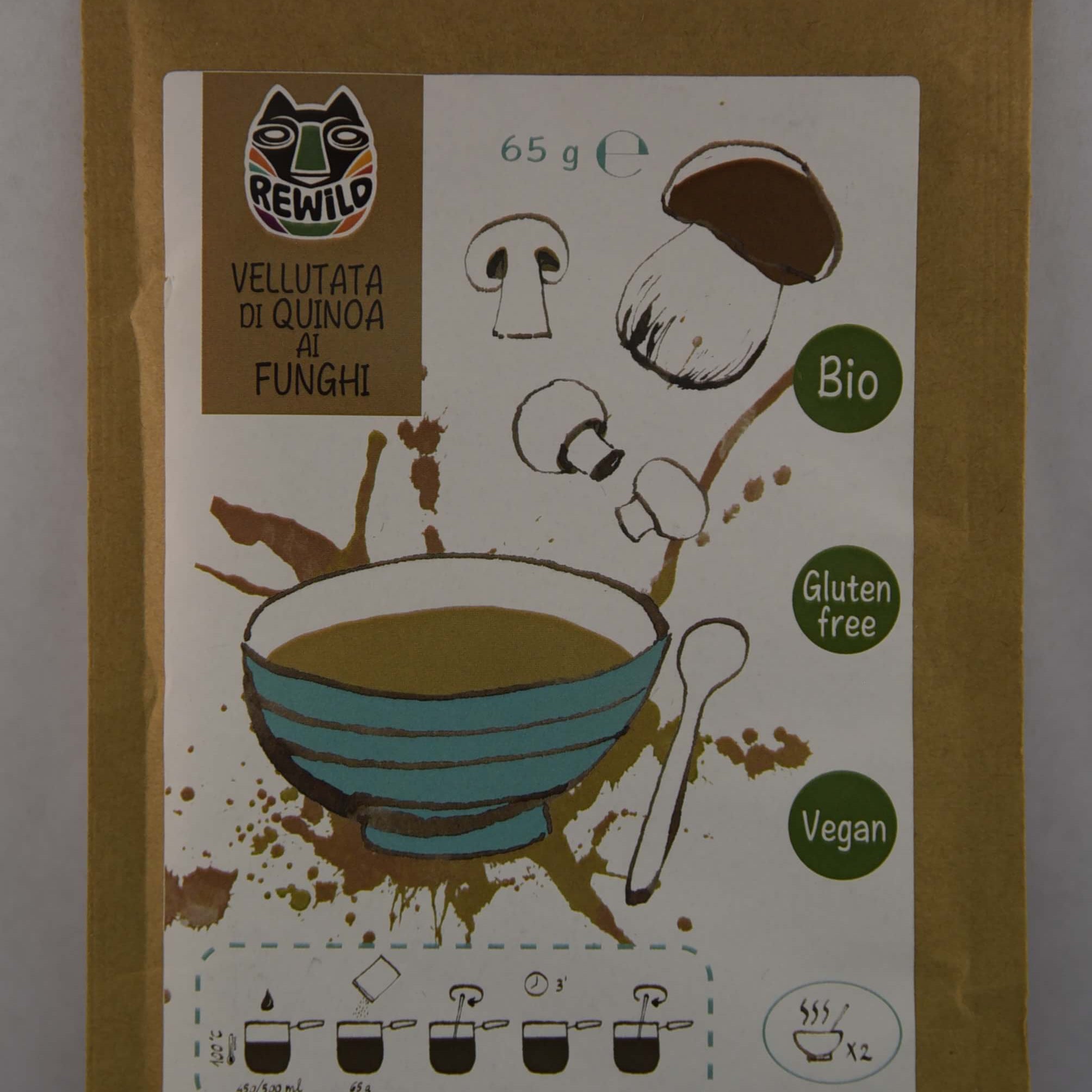 vellutata quinoa e funghi rewild