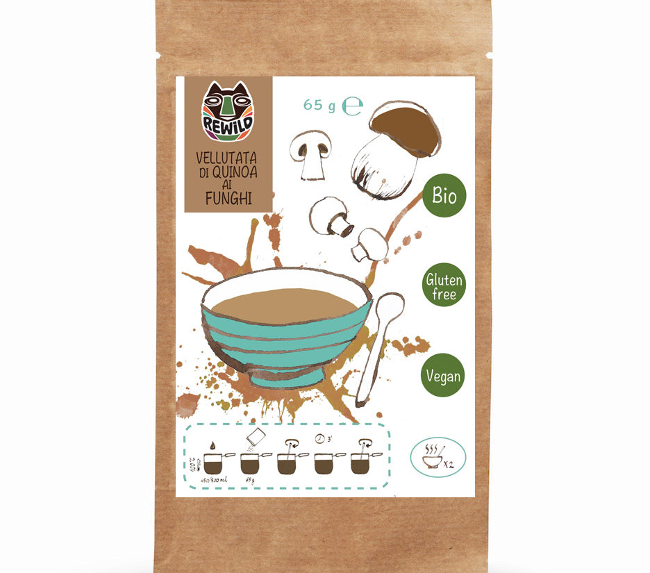 vellutata funghi e quinoa rewild