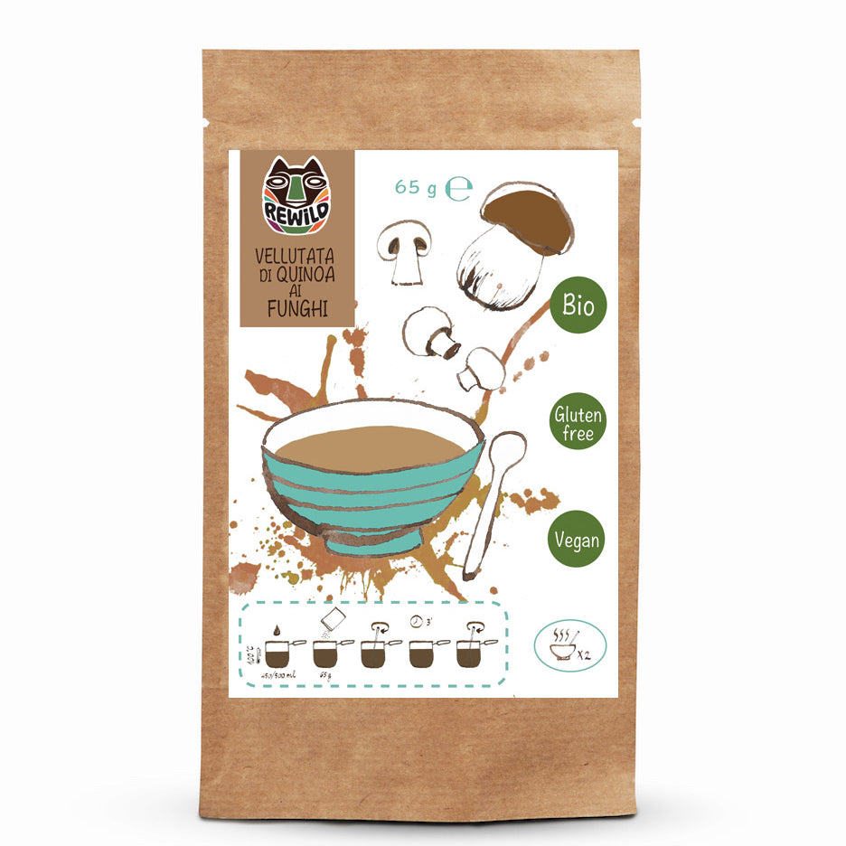 vellutata funghi e quinoa rewild