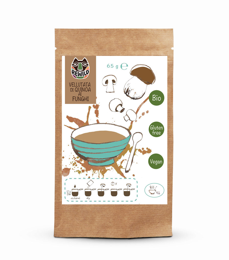 vellutata funghi e quinoa rewild