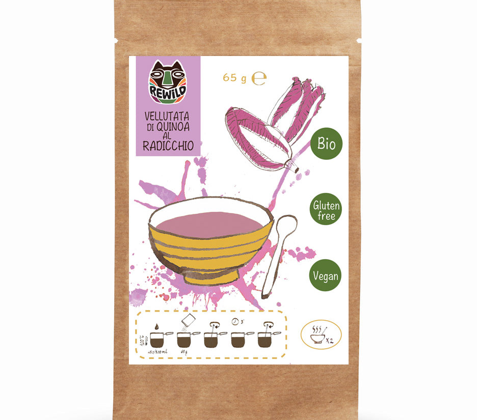 vellutata quinoa e radicchio rewild