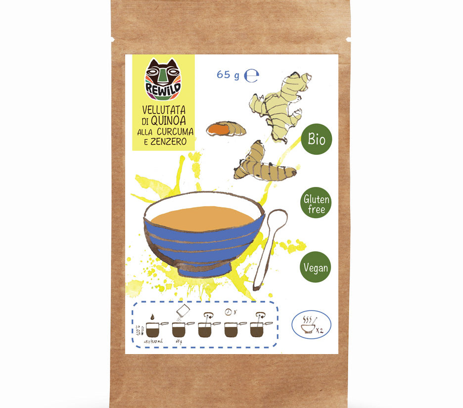 vellutata quinoa, zenzero e curcuma rewild